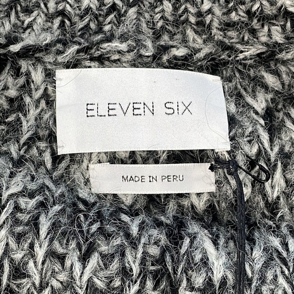 NWT Eleven Six Tess Alpaca Sweater Chunky Knit Salt Pepper Black White Sz M L - Picture 10 of 14